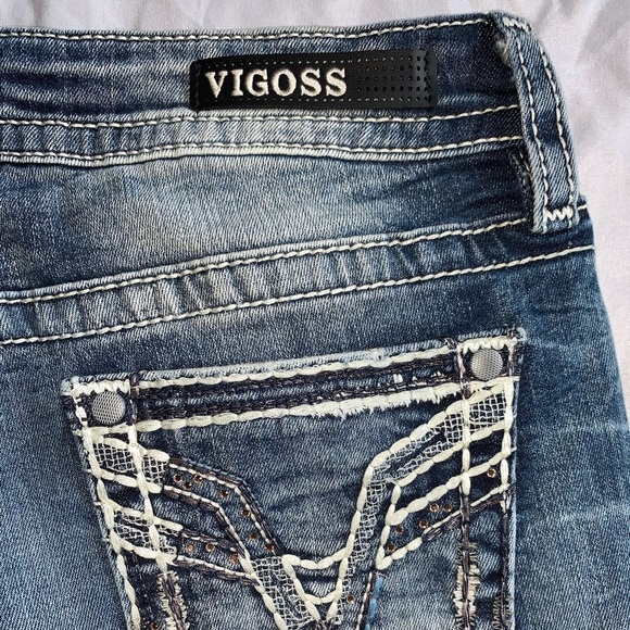 NEW Women’s Vigoss Cropped Medium Denim Jeans sz 8 - Picture 8 of 8